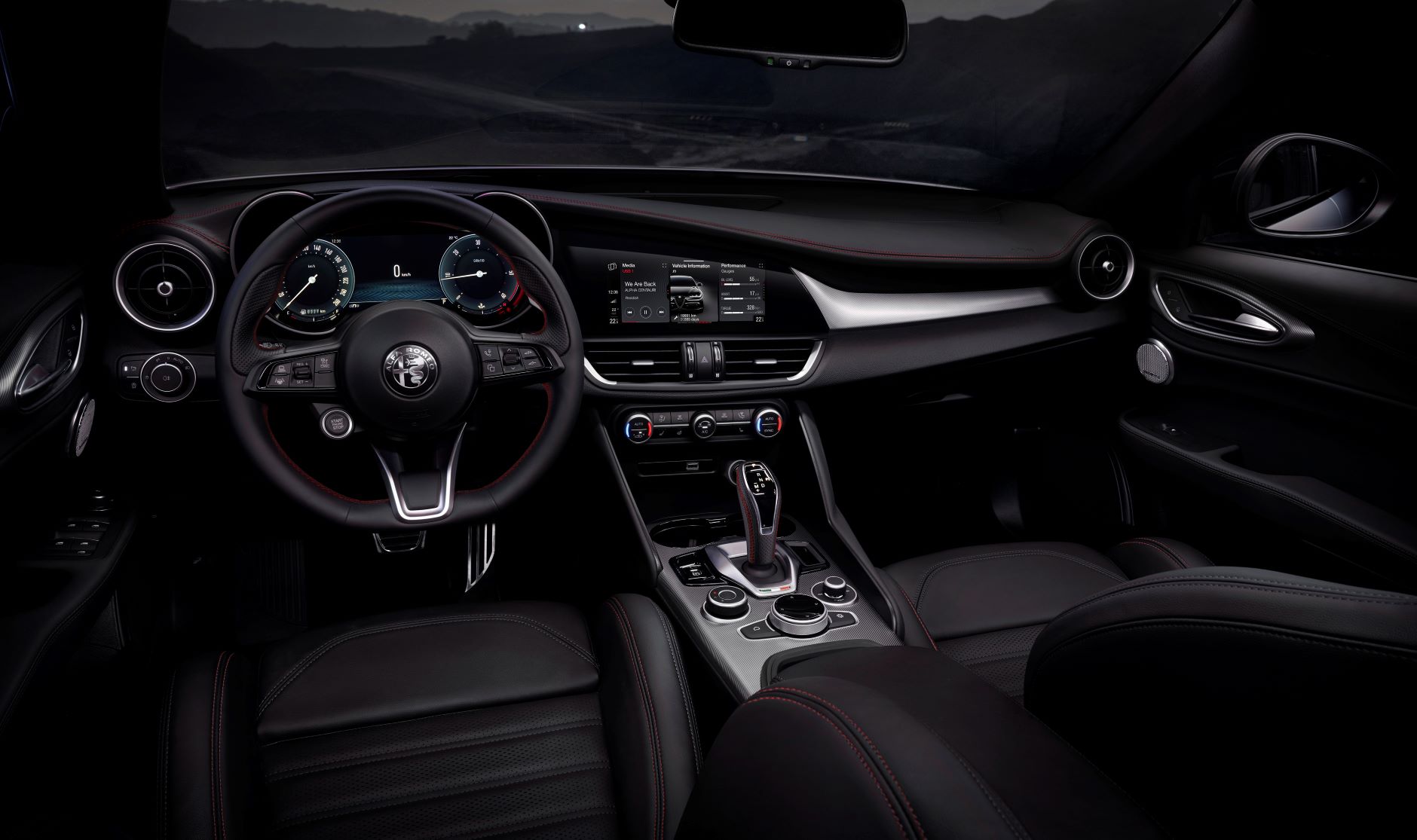 Interior of the 2023 Alfa Romeo Giulia sedan