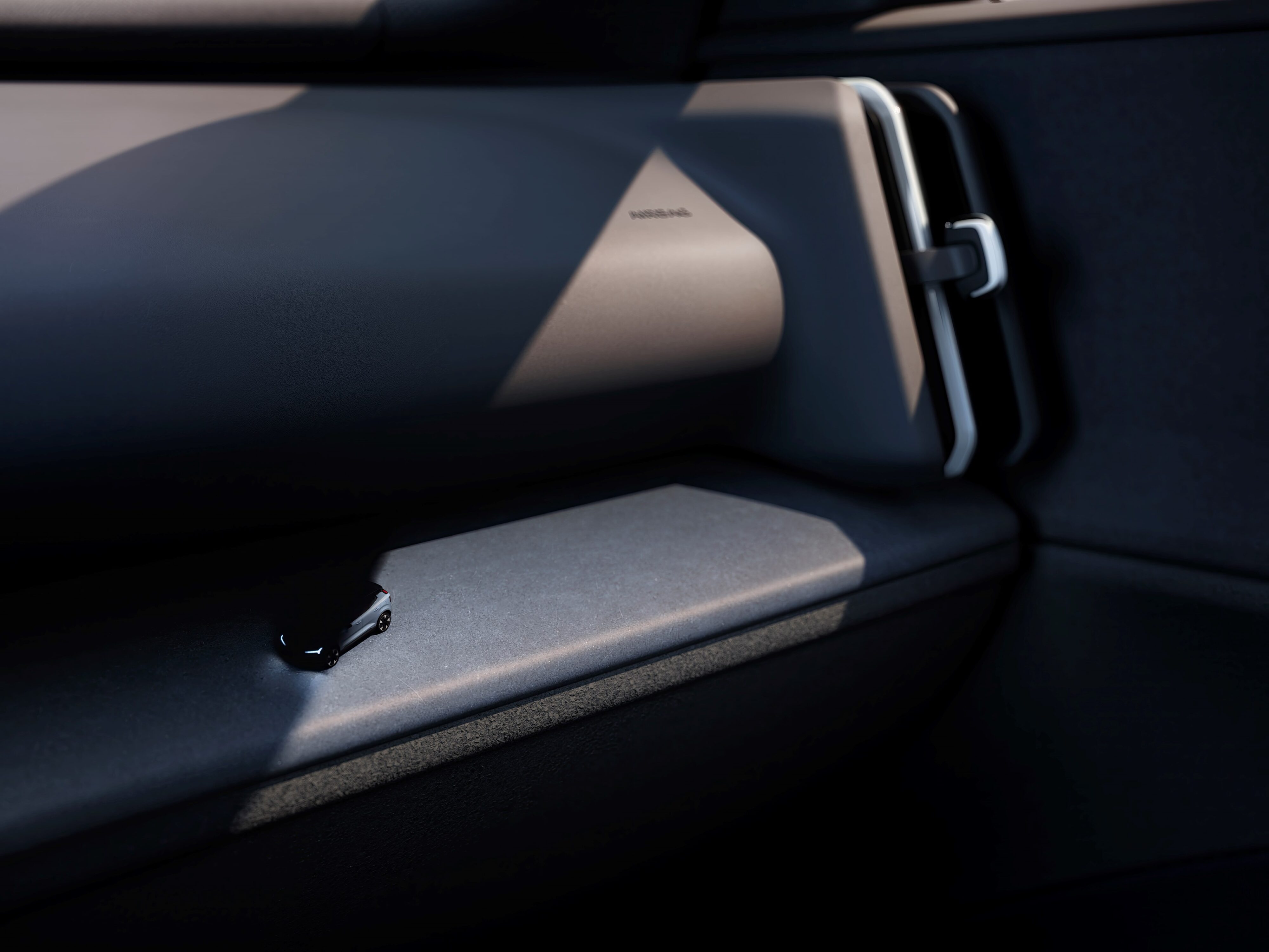 Teaser image of the dashboard from the new Volvo EX30 SUV