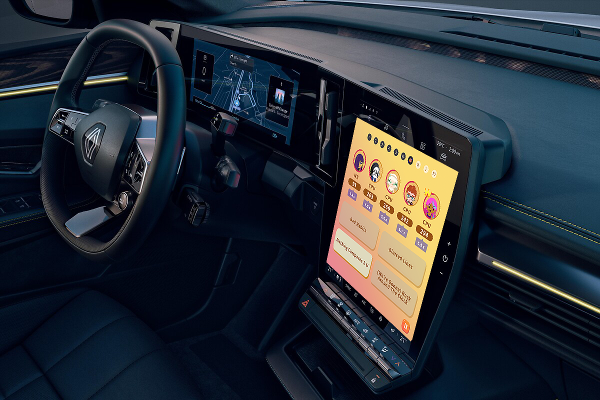 An app open on the infotainment screen of a Renault car