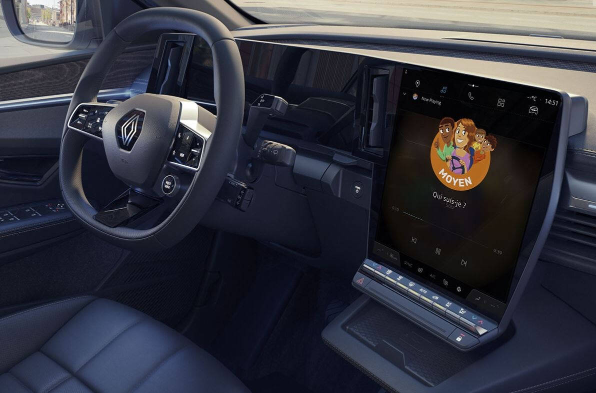 An app open on the infotainment screen of a Renault car