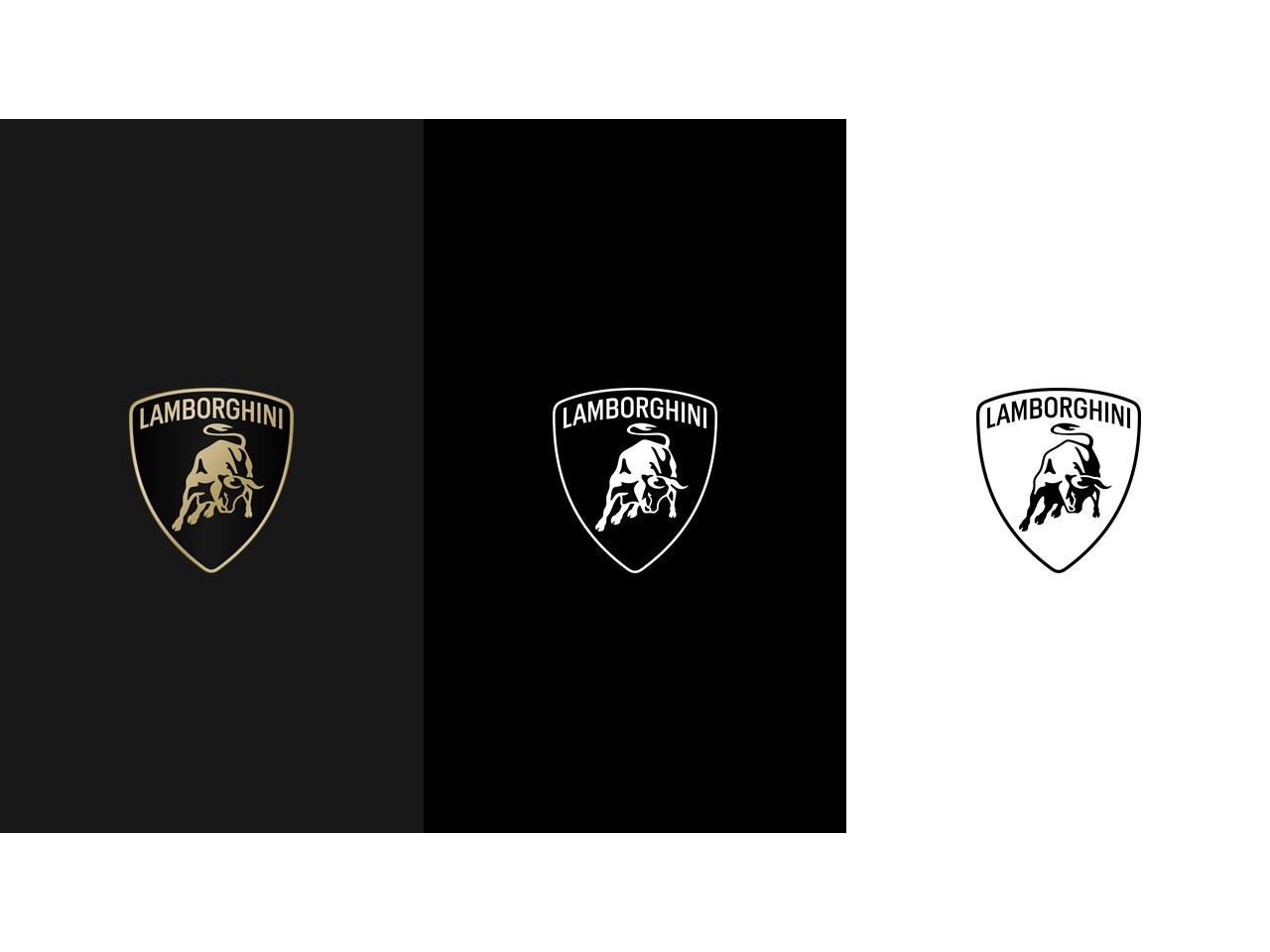 Lamborghini's new logo and colours.