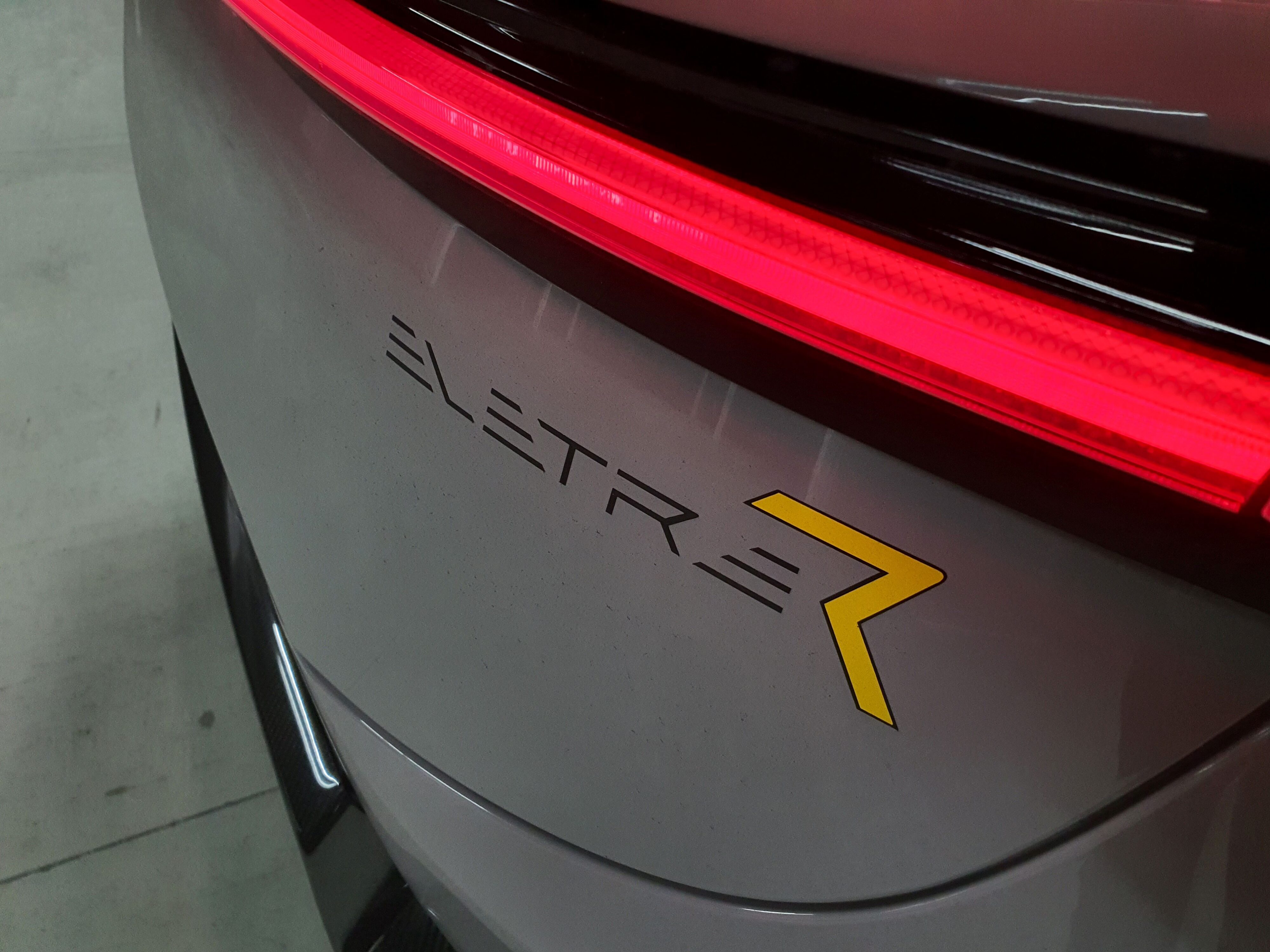 Eletre R sticker on the tailgate of a 2024 Lotus Eletre R.