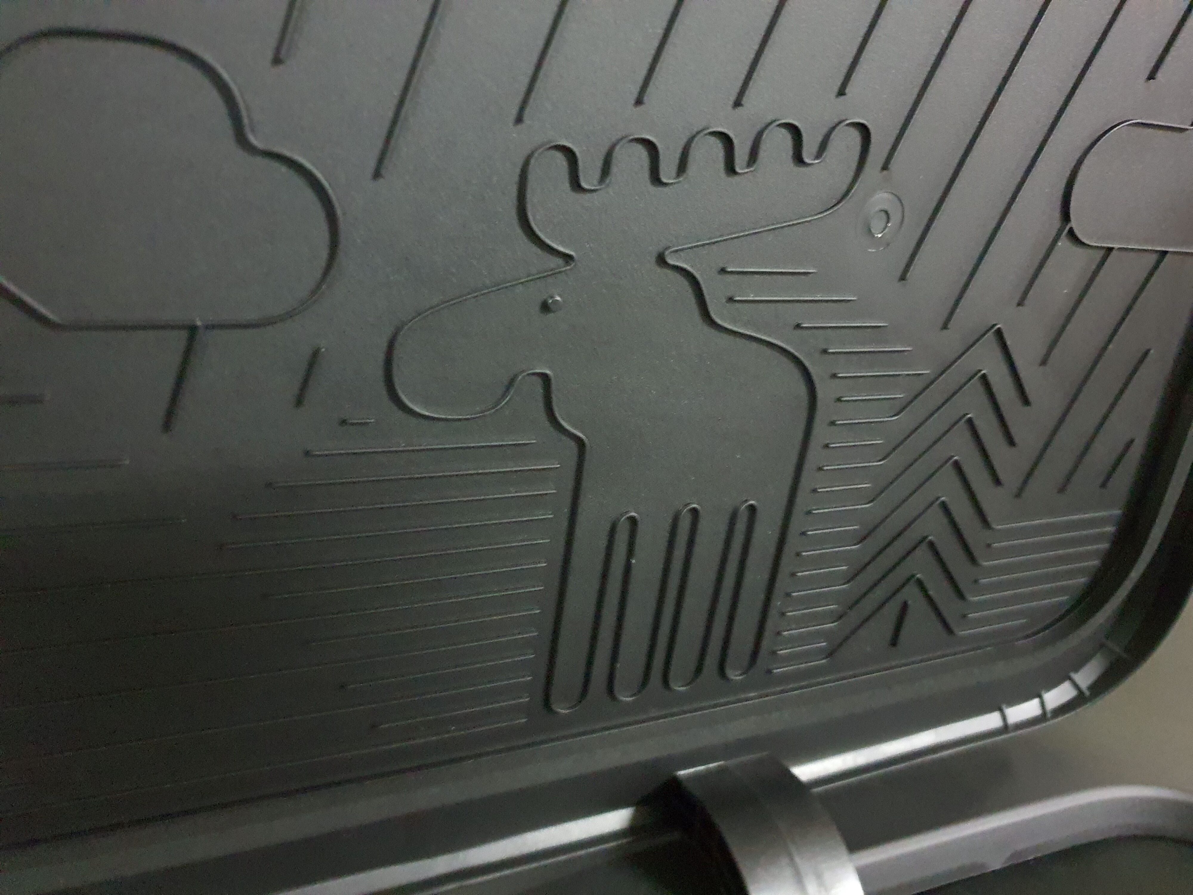 A Moose design element on the interior of the frunk lid on a 2024 Volvo EX30.
