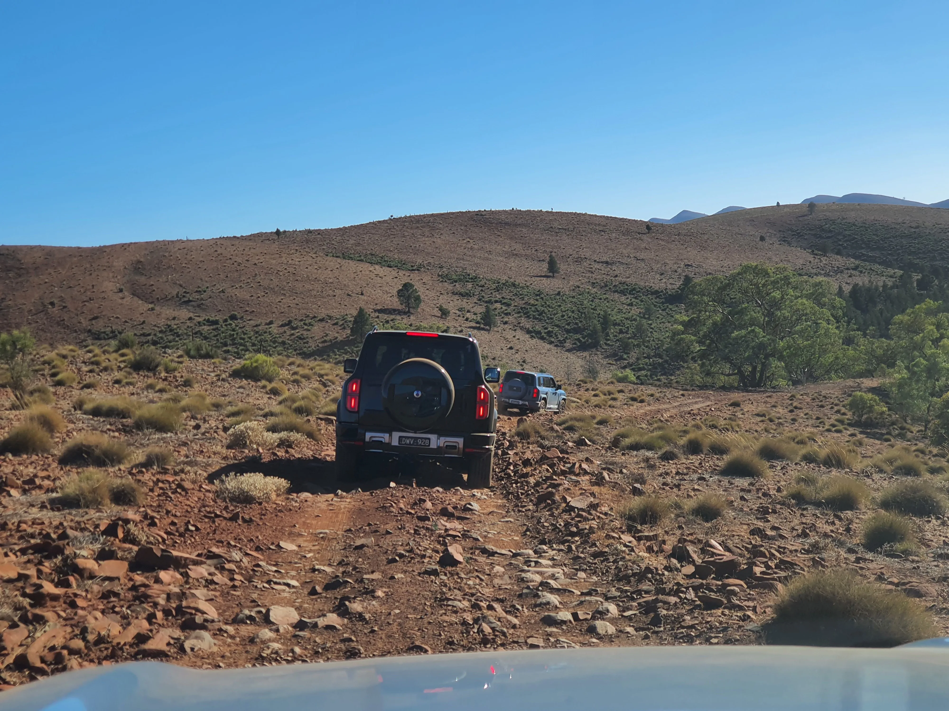 Following a black DENZA B8 climbing the Flinders Ranges in South Australia during the Australia New Zealand launch of the brand and B5 & B8 models.