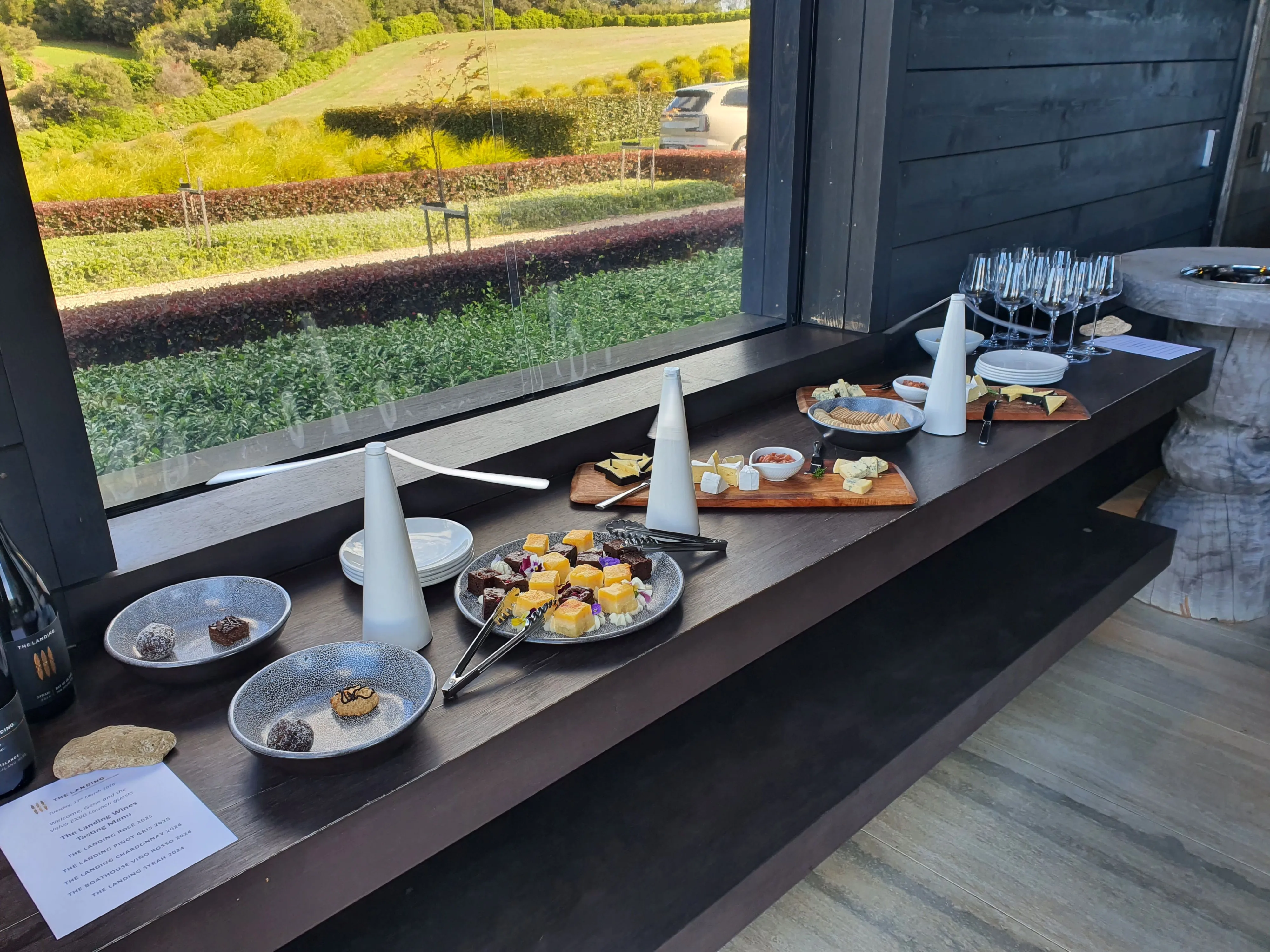 An array of desserts and sweet treats laid out at The Tasting Room in The Landing Winery, Purerua Peninsula, Bay of Islands, New Zealand.