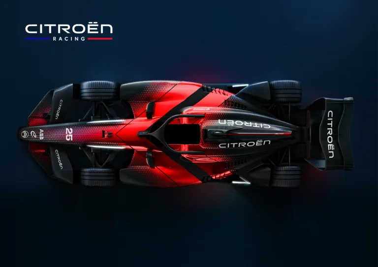 Overhead view of the Citroen Racing GEN4 Formula E racecar.
